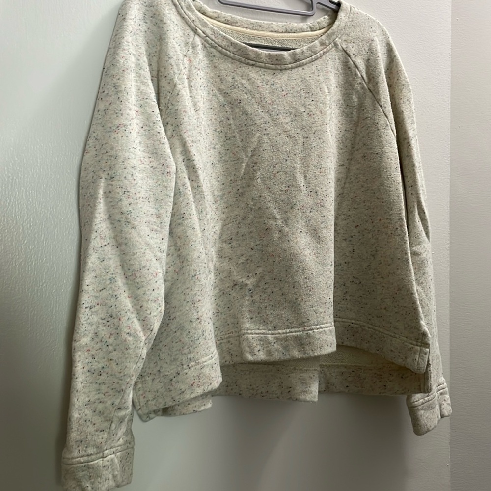 Lou & Grey flecked terry sweatshirt in cream speckle